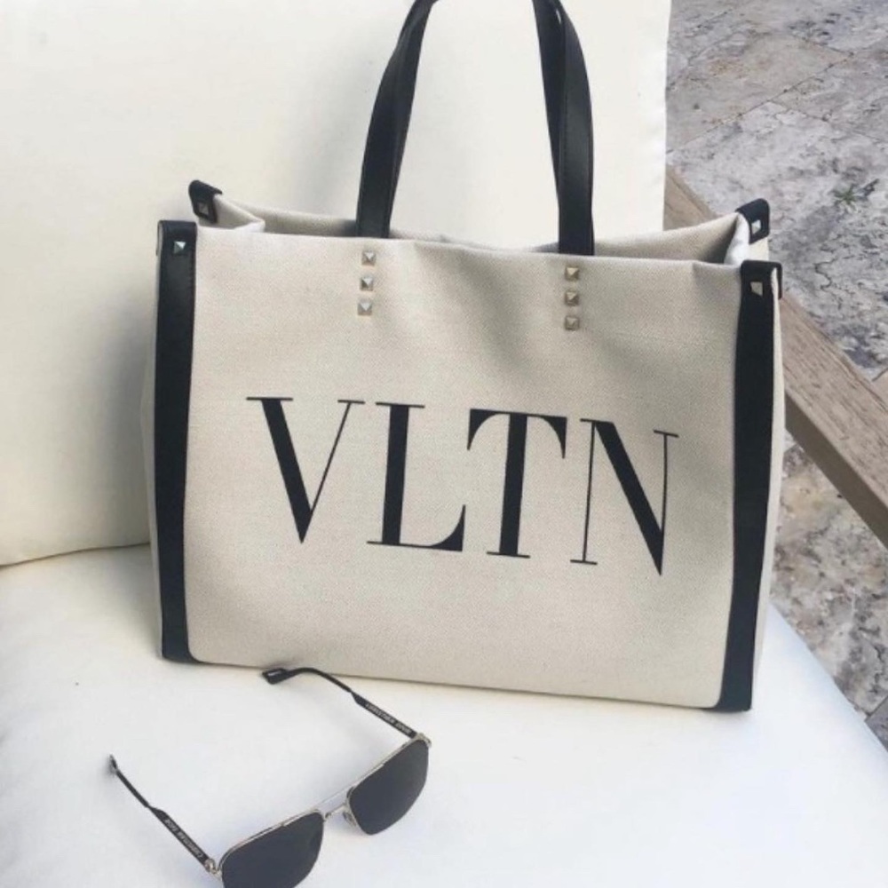 Authentic Valentino Garavani mini VLTN print Canvas tote